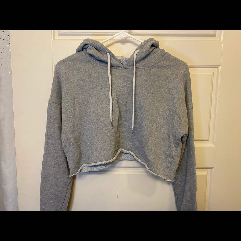 Forever 21 Grey Cropped Hoodie